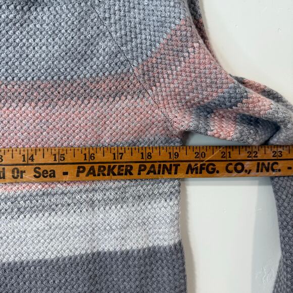 Krimson Klover Women’s Everlasting Sweater Merino Wool Silk Stripe Grey Pink XS - Picture 4 of 7